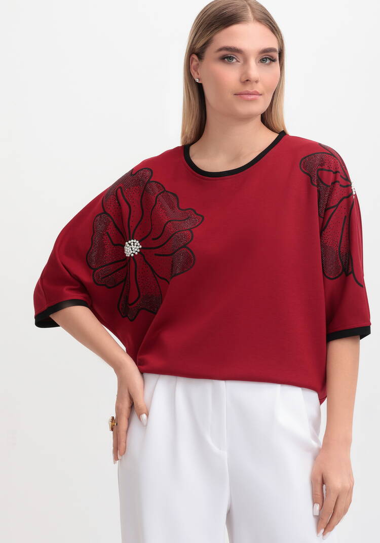 Блуза Цветуший пион шир.  750, рис. 2