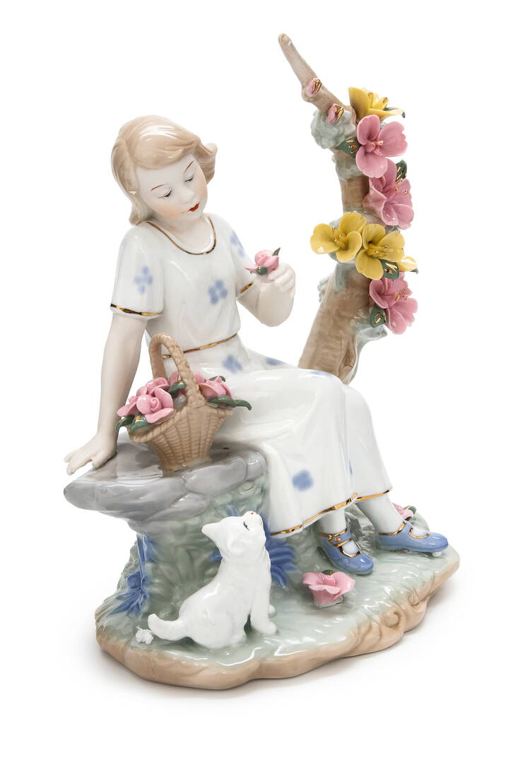 Статуэтка Девочка с котенком шир.  750, рис. 2