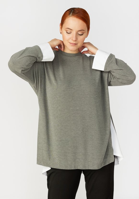 Туника свободная с контрастными вставками шир.  580, рис. 12