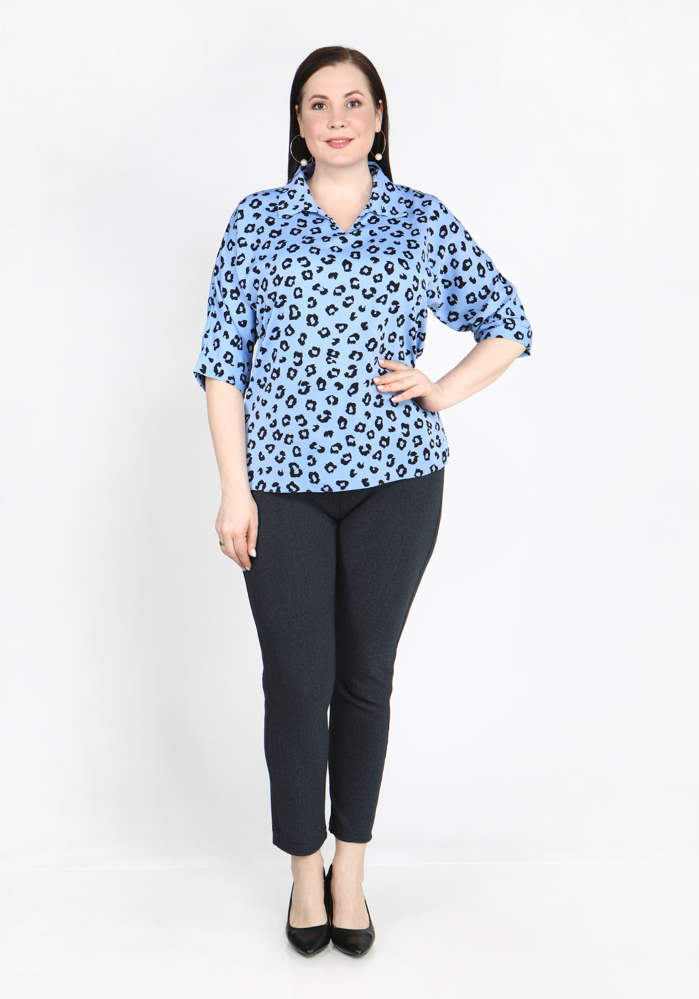 Блуза "Экстравагантная натура", размер 50, цвет голубой - фото 9