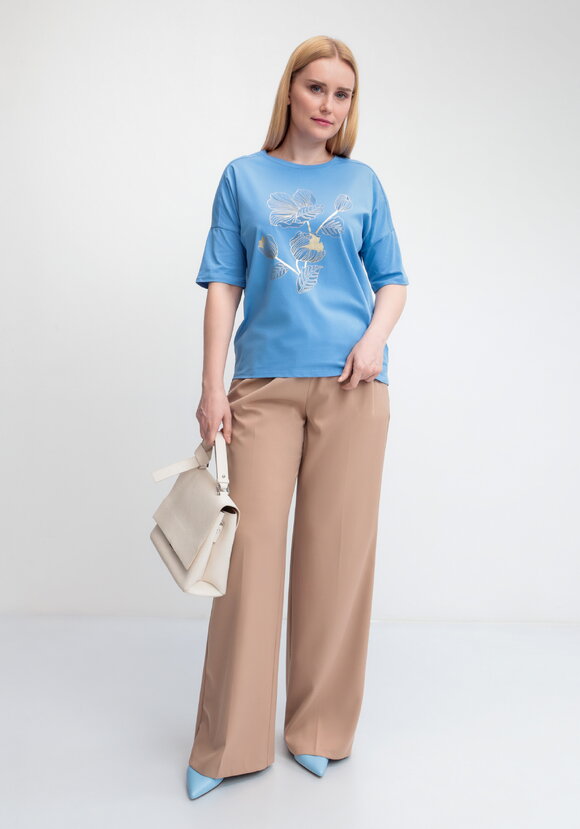 Футболка с принтом Золотой цветок шир.  580, рис. 32