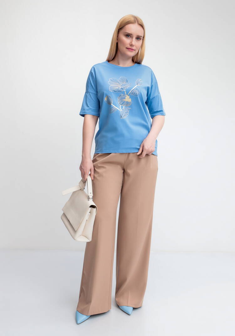 Футболка с принтом Золотой цветок шир.  750, рис. 32