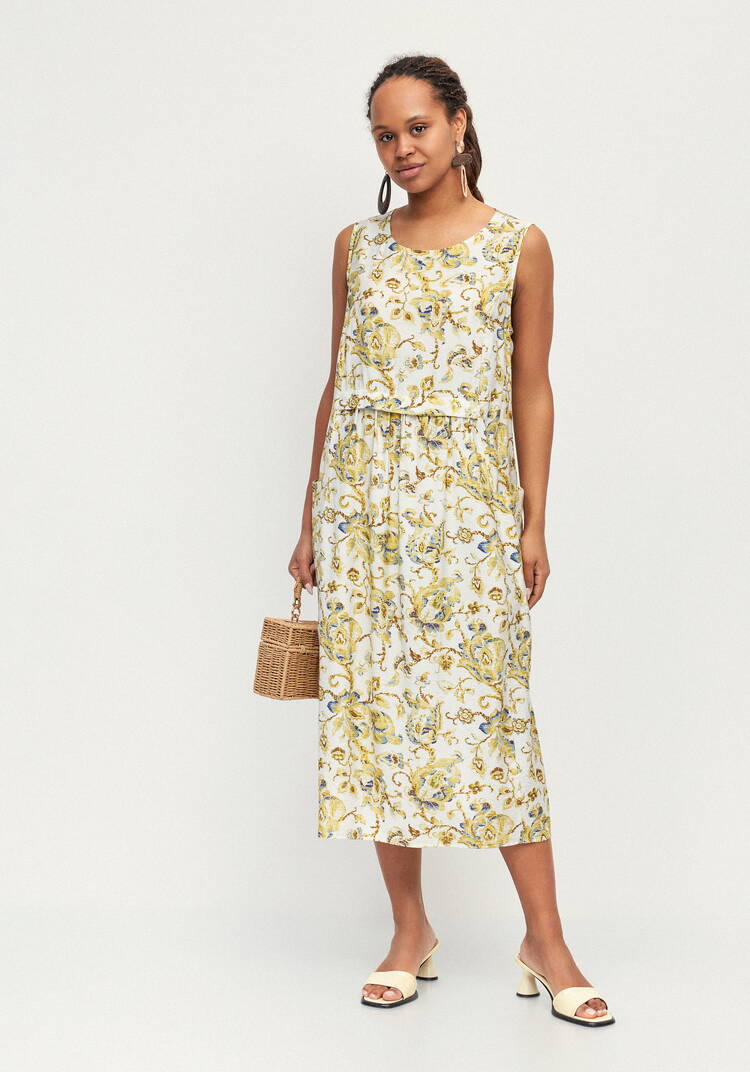 Сарафан изо льна с карманами Аурелия шир.  750, рис. 1