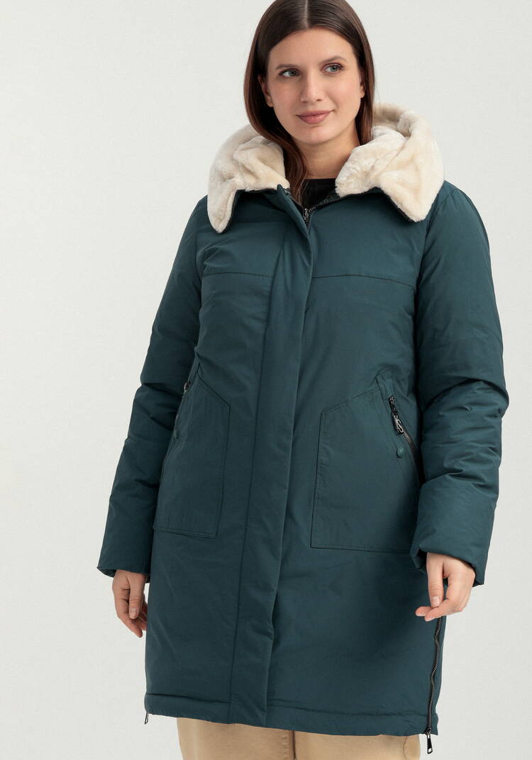 Куртка с меховым капюшоном на молнии шир.  750, рис. 42