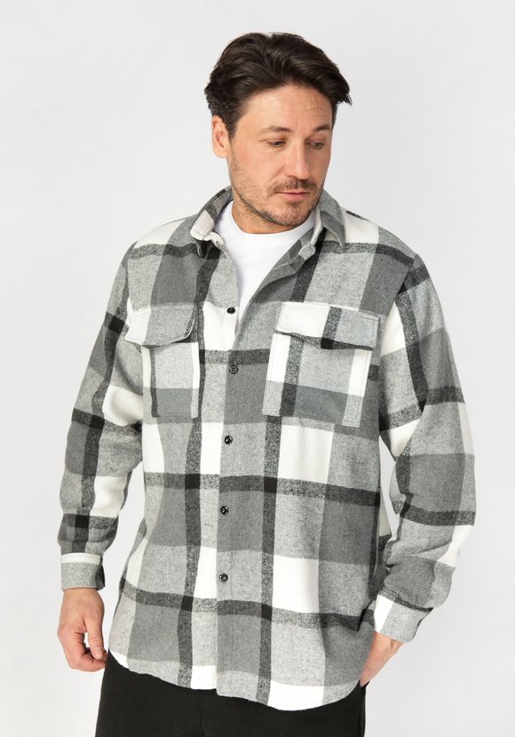 Рубашка мужская в крупную клетку шир.  580, рис. 15