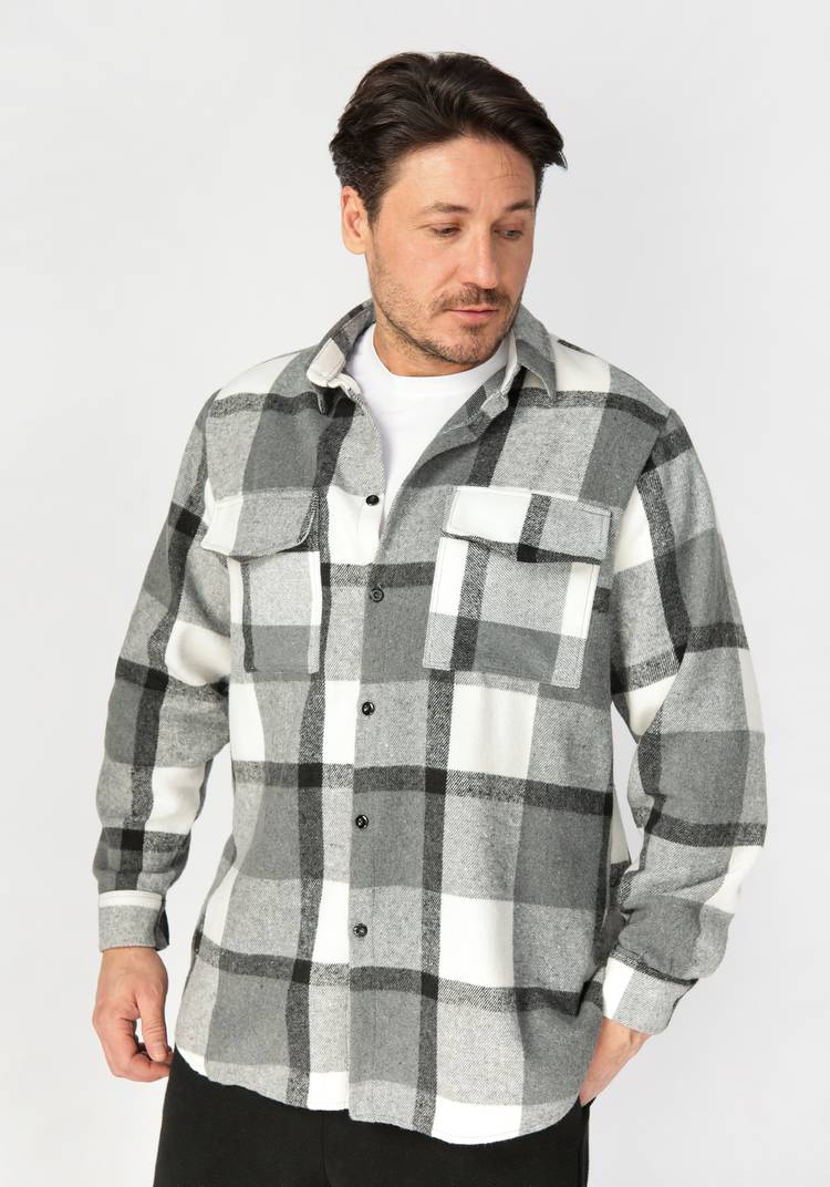 Рубашка мужская в крупную клетку шир.  750, рис. 15