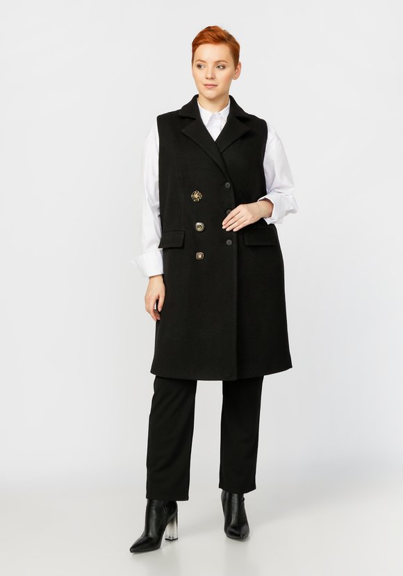 Жилет с декоративными пуговицами шир.  580, рис. 1