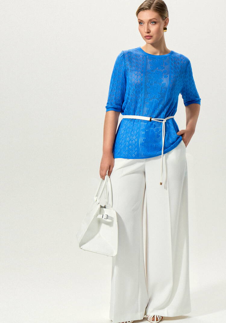 Джемпер с ажурным рисунком и защипами шир.  750, рис. 22