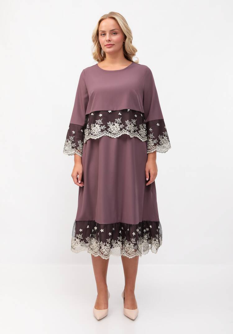 Платье с отделкой кружевом шир.  750, рис. 10