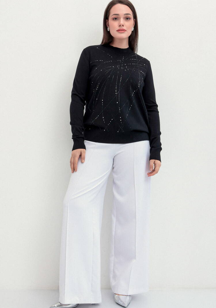 Джемпер с абстрактными полосками из страз шир.  750, рис. 16