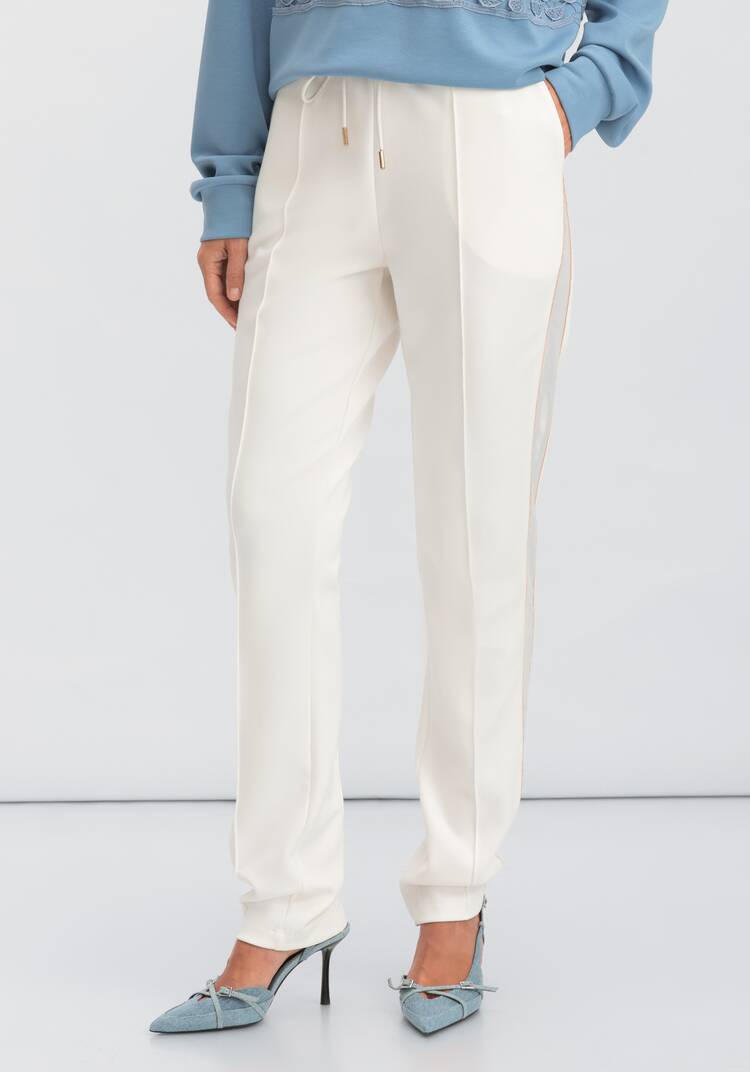 Брюки на резинке с лампасами и стрелками шир.  750, рис. 17