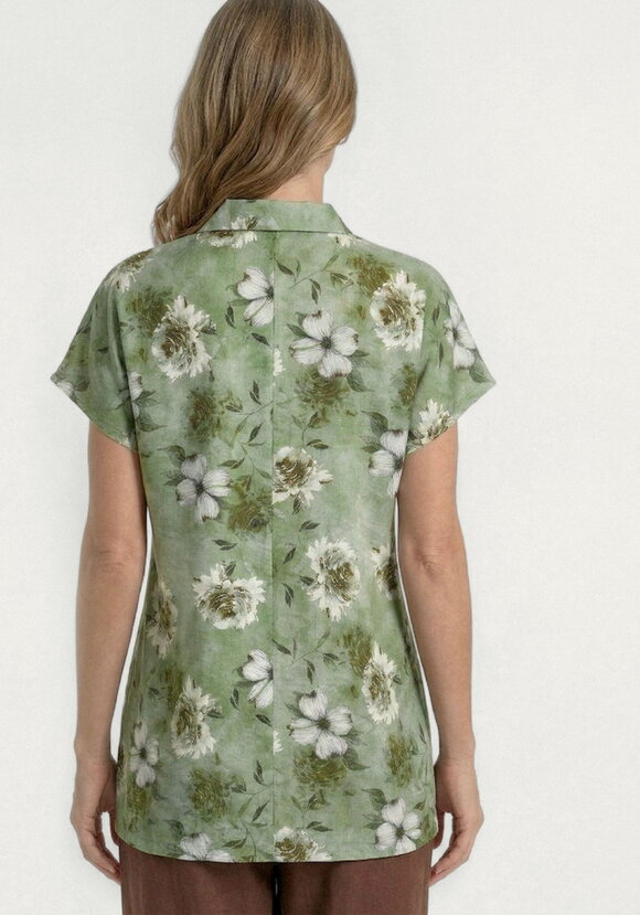 Блуза изо льна с цветочным принтом шир.  580, рис. 3