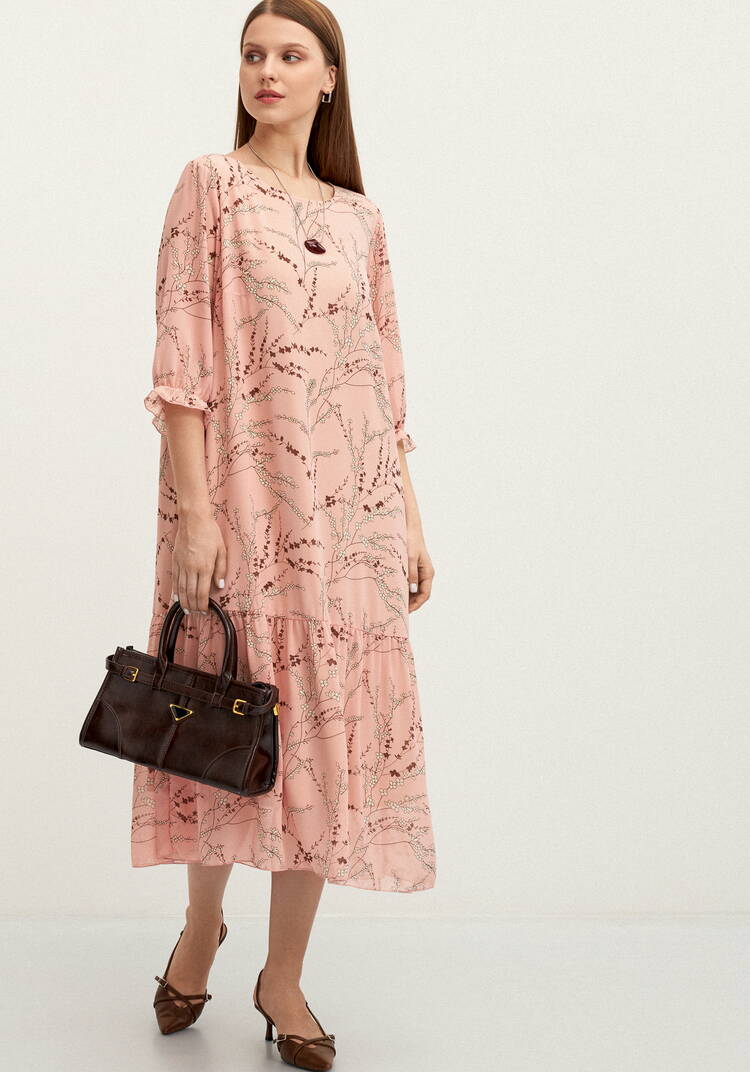 Платье с цветочным принтом шифоновое шир.  750, рис. 25