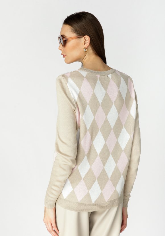 Кардиган с ромбами по полочке и спинке шир.  580, рис. 2