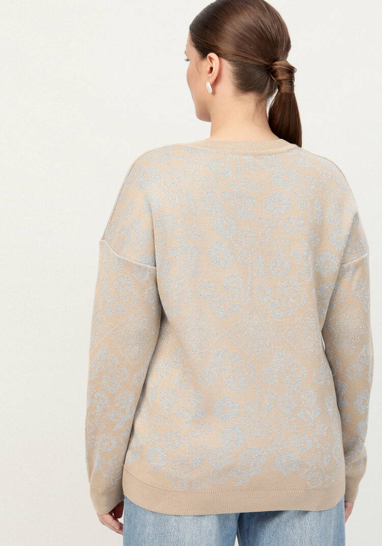 Джемпер с цветочным орнаментом из метанити шир.  750, рис. 10