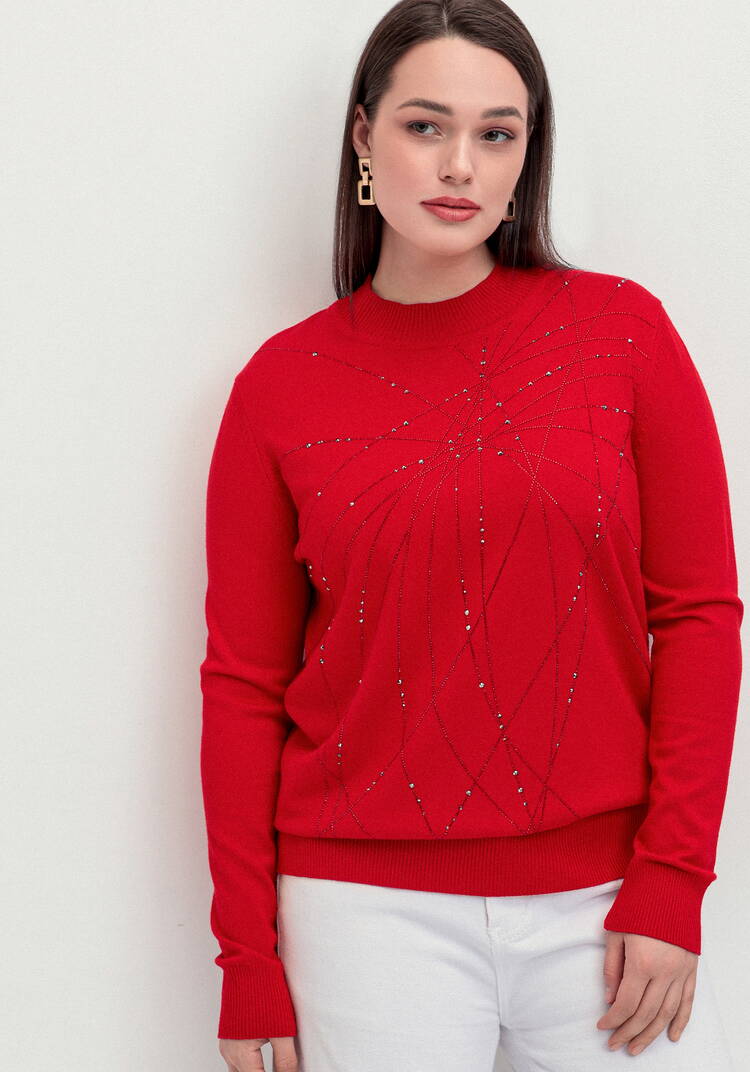 Джемпер с абстрактными полосками из страз шир.  750, рис. 11