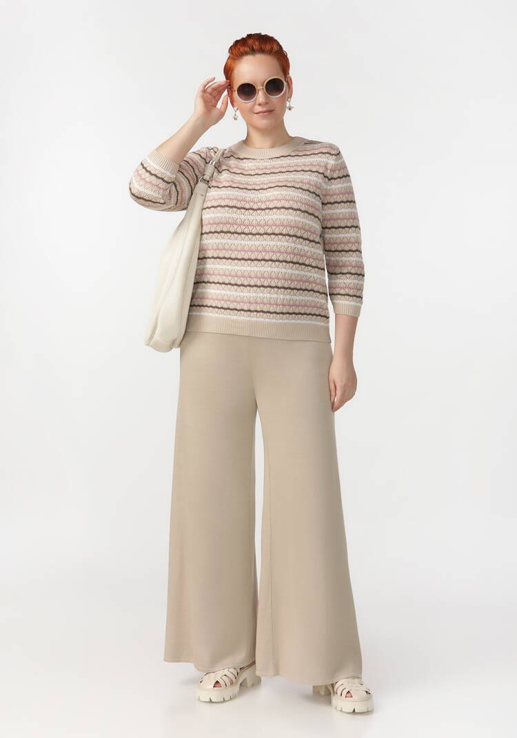 Брюки однотонные высокой посадки шир.  750, рис. 7