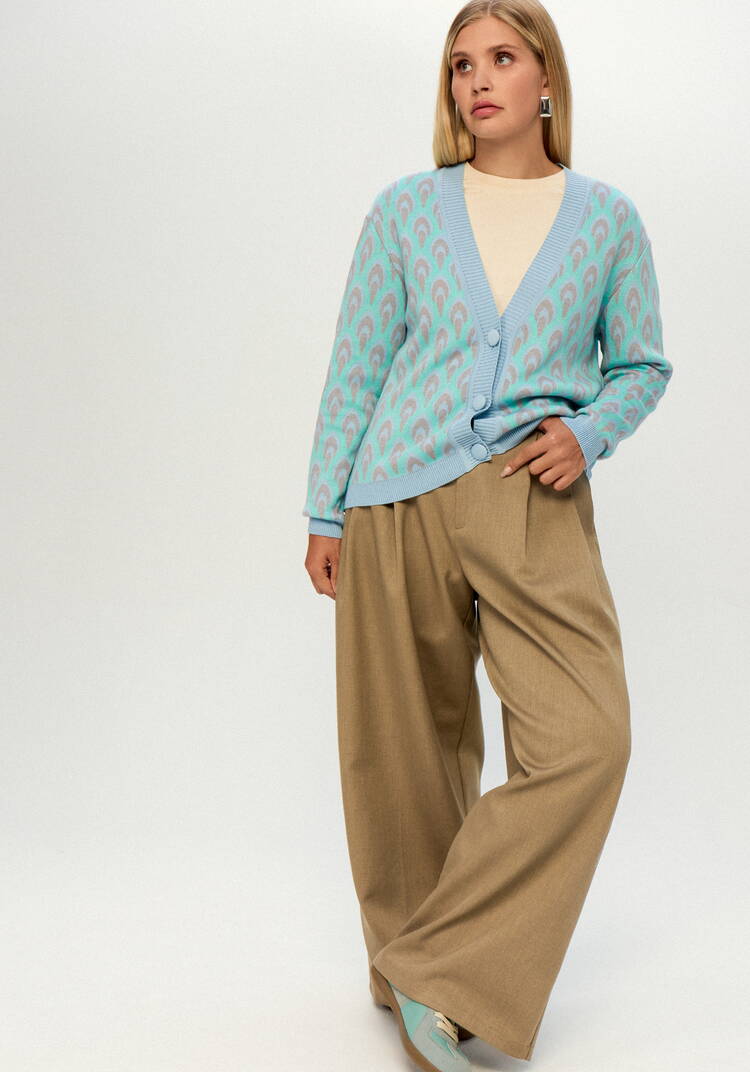 Кардиган с рисунком по стану и рукавам шир.  750, рис. 36