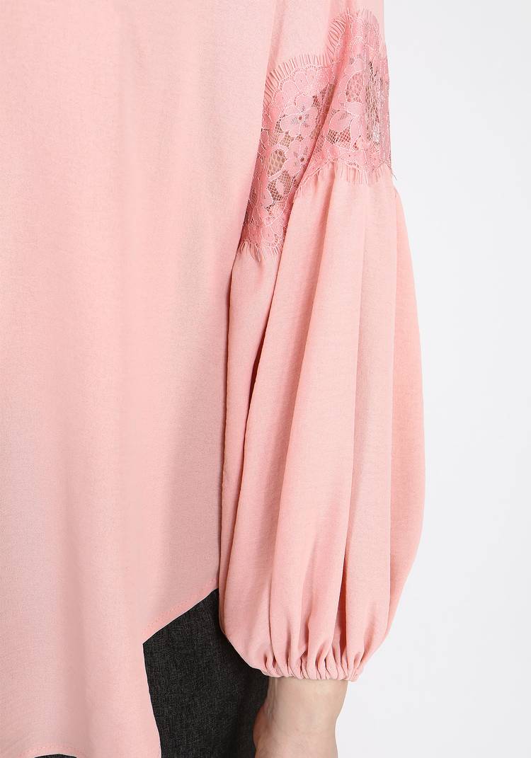 Блуза свободного силуэта с кружевом шир.  750, рис. 8