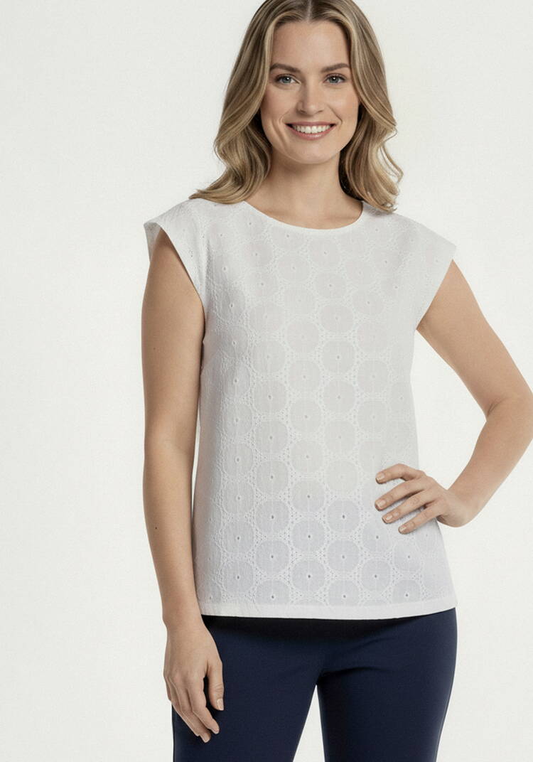 Блуза из шитья с коротким рукавoм шир.  750, рис. 1