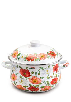 Кастрюля эмалированная с крышкой Маки