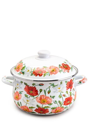 Кастрюля эмалированная с крышкой Маки