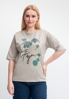 Футболка с принтом и рукавом 3/4