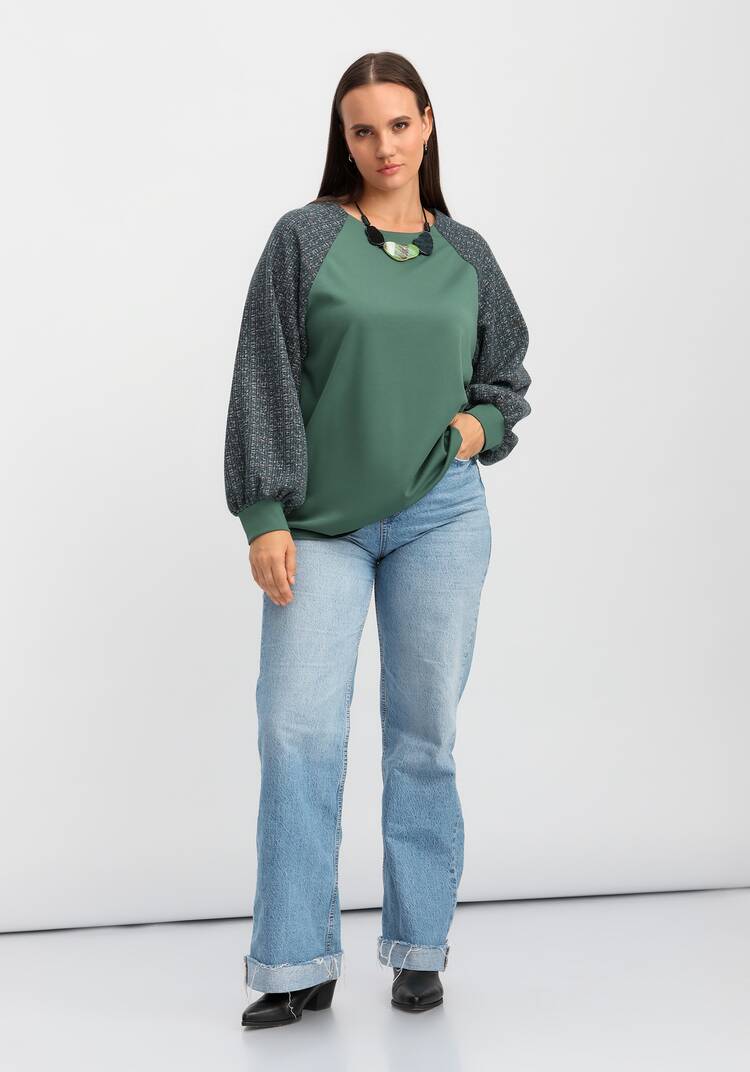 Блуза комбинированная свободного кроя шир.  750, рис. 18