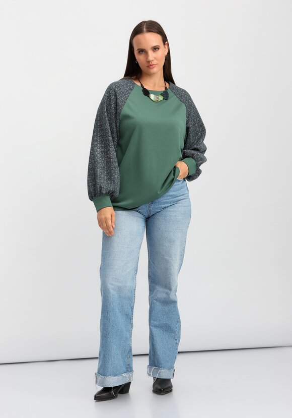 Блуза комбинированная свободного кроя шир.  580, рис. 18