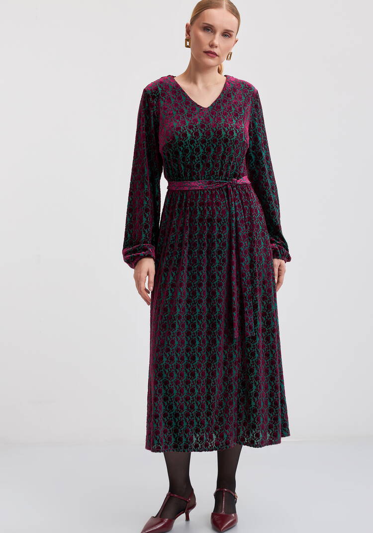 Платье из краш-бархата хамелеон шир.  750, рис. 1