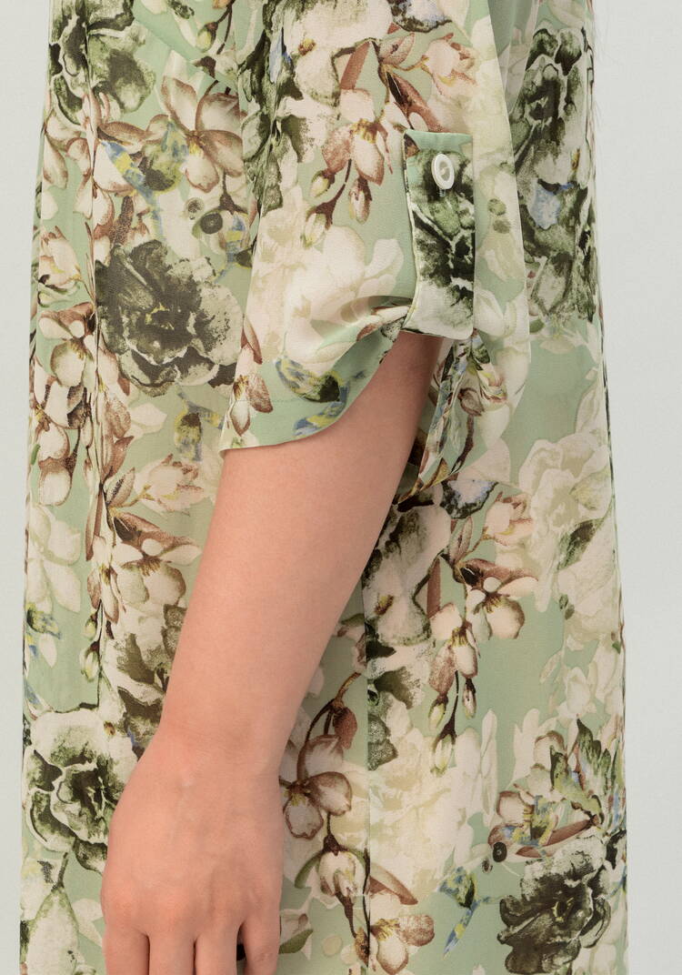 Рубашка удлинённая с цветочным принтом шир.  750, рис. 39