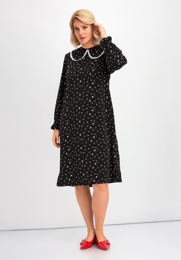 Платье с акцентным воротником шир.  580, рис. 8