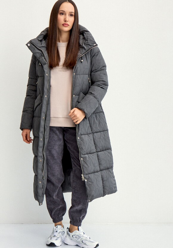 Удлиненный пуховик с капюшоном шир.  580, рис. 16