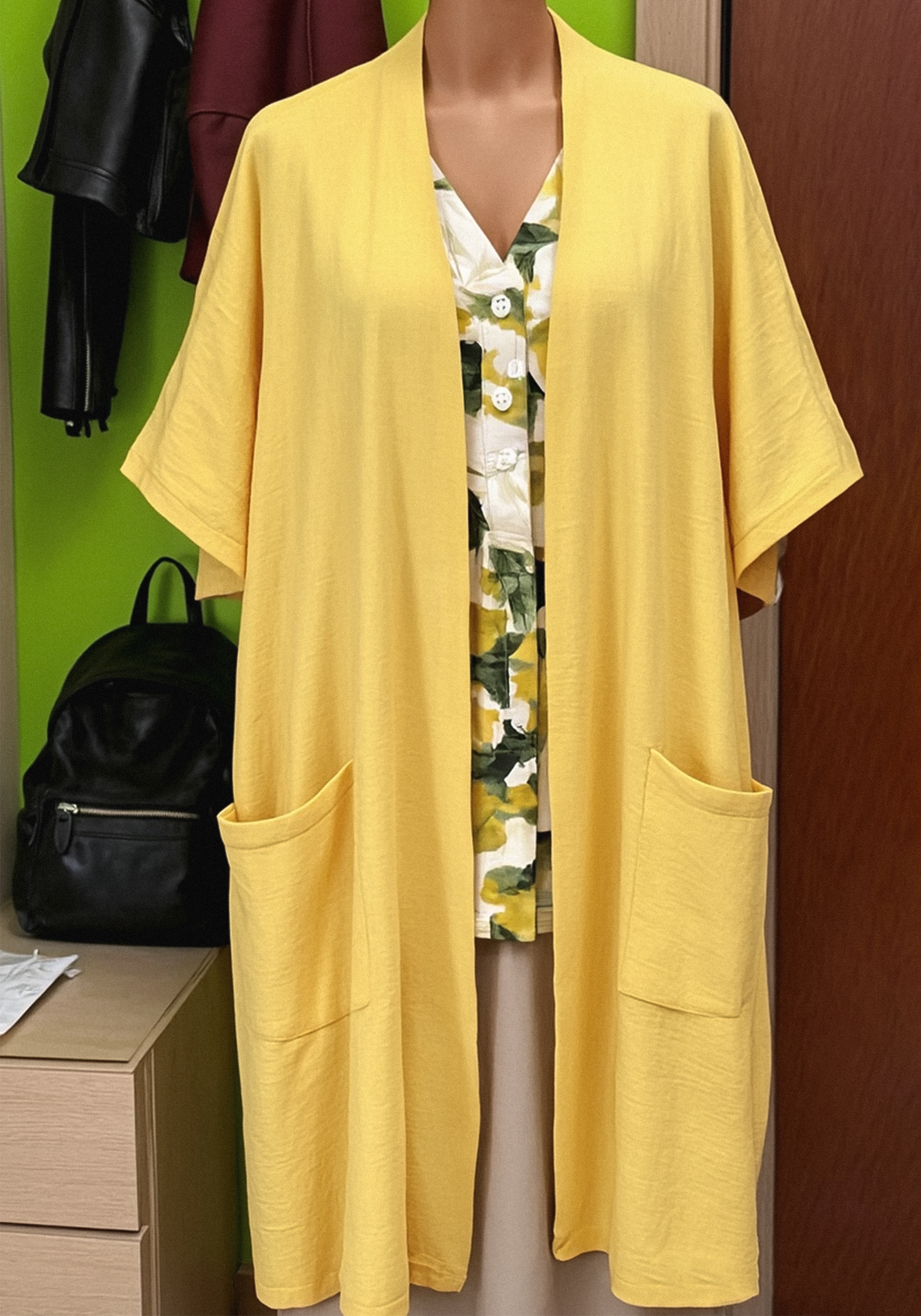 

Кардиган-накидка оверсайз Resale, Желтый