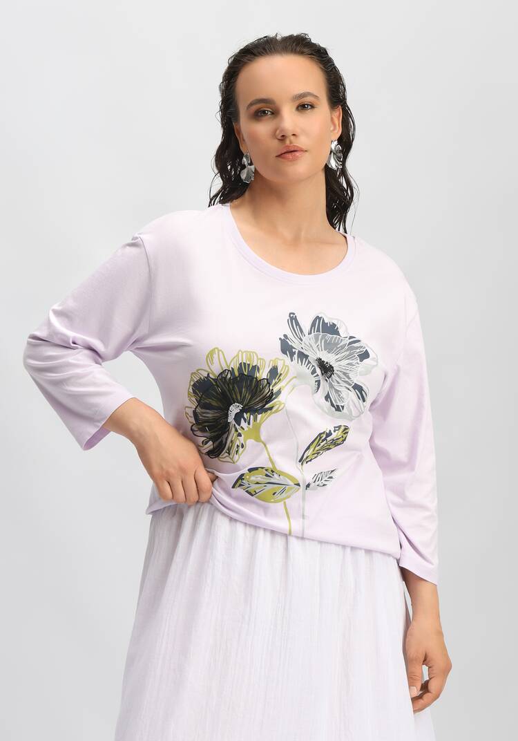 Лонгслив с цветами 3D шир.  750, рис. 18