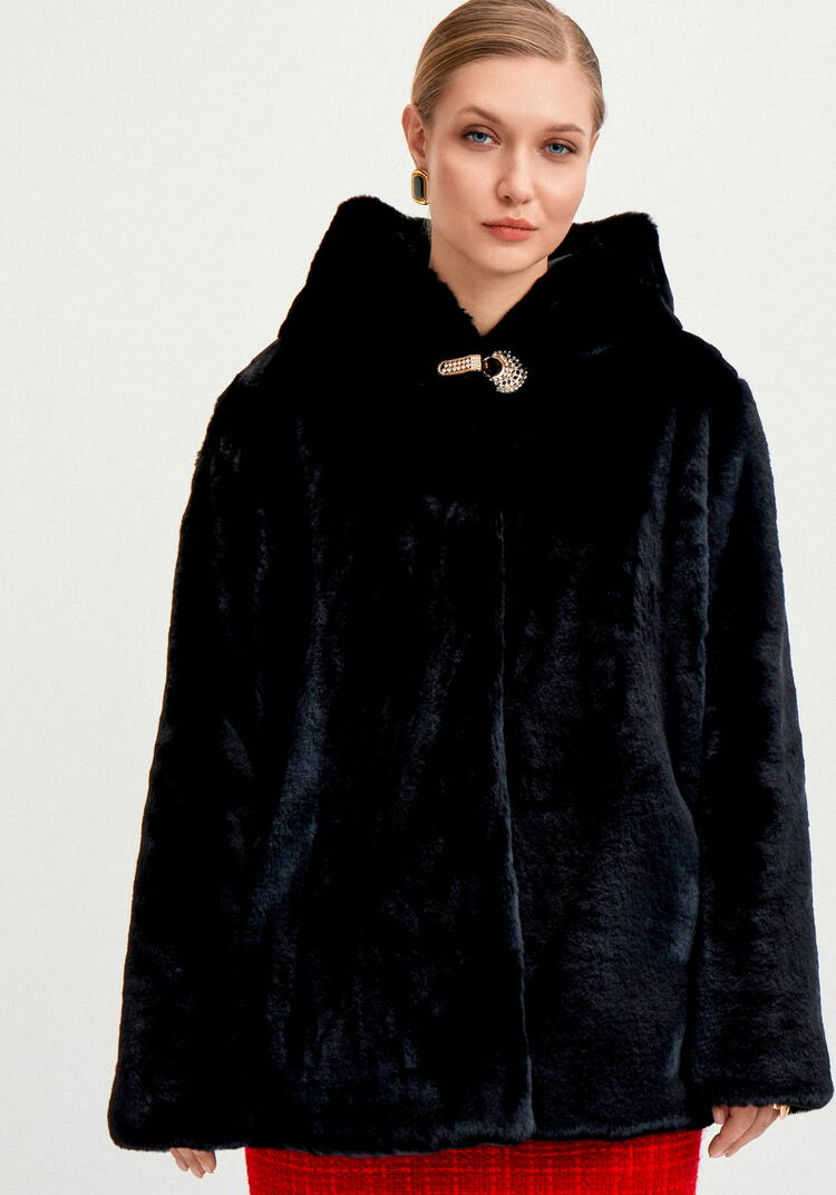 Шуба из эко меха Мишель шир.  750, рис. 4