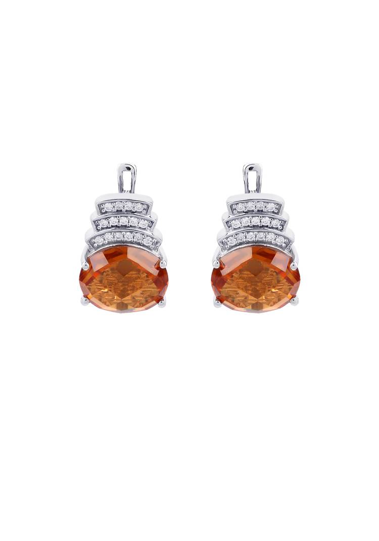 Серьги серебряные Сияние счастья шир.  750, рис. 1