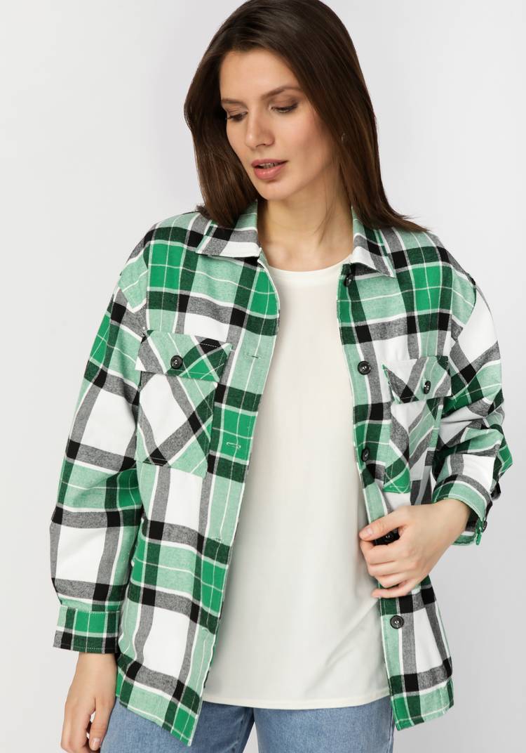 Рубашка женская в клетку  Беатриса шир.  750, рис. 8