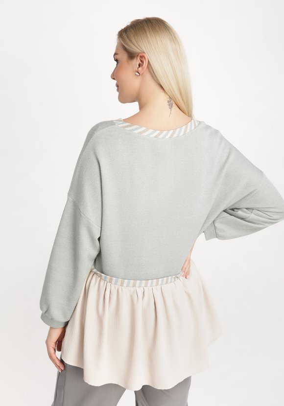 Джемпер комбинированный с метанитью шир.  580, рис. 2