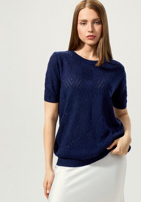 Джемпер с коротким рукавом ажурный