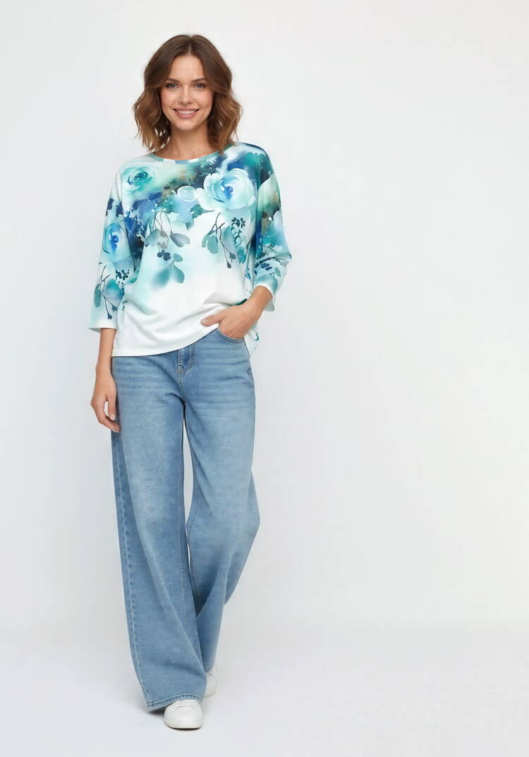 Джемпер с нежным цветочным принтом шир.  750, рис. 4