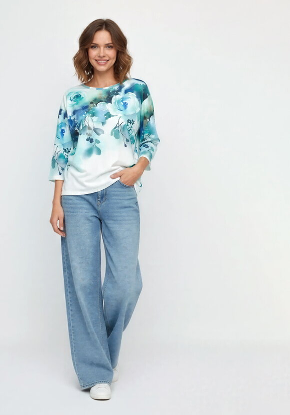 Джемпер с нежным цветочным принтом шир.  580, рис. 4