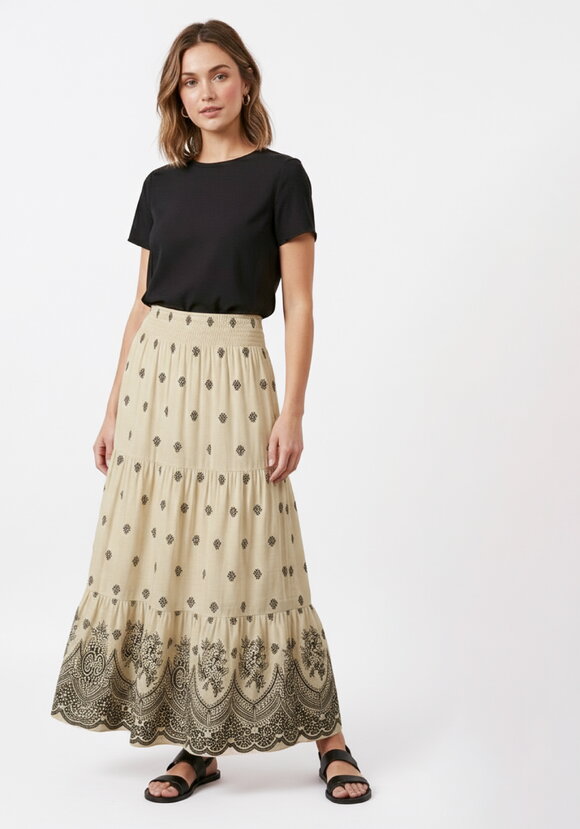 Юбка на резинке с купонным принтом шир.  580, рис. 18