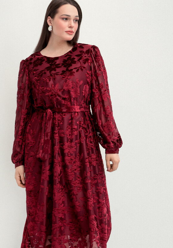 Платье с цветами из бархата шир.  580, рис. 8