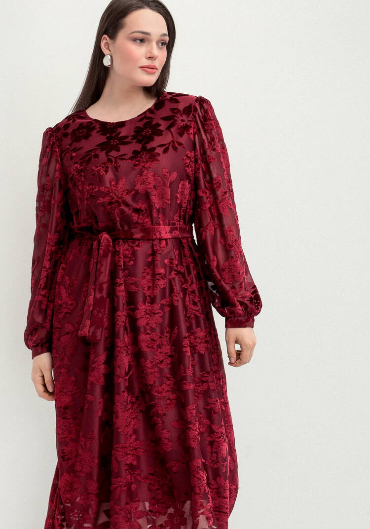 Платье с цветами из бархата шир.  750, рис. 8