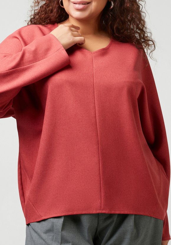 Блуза с V-образным вырезом и длинным рукавом шир.  580, рис. 10