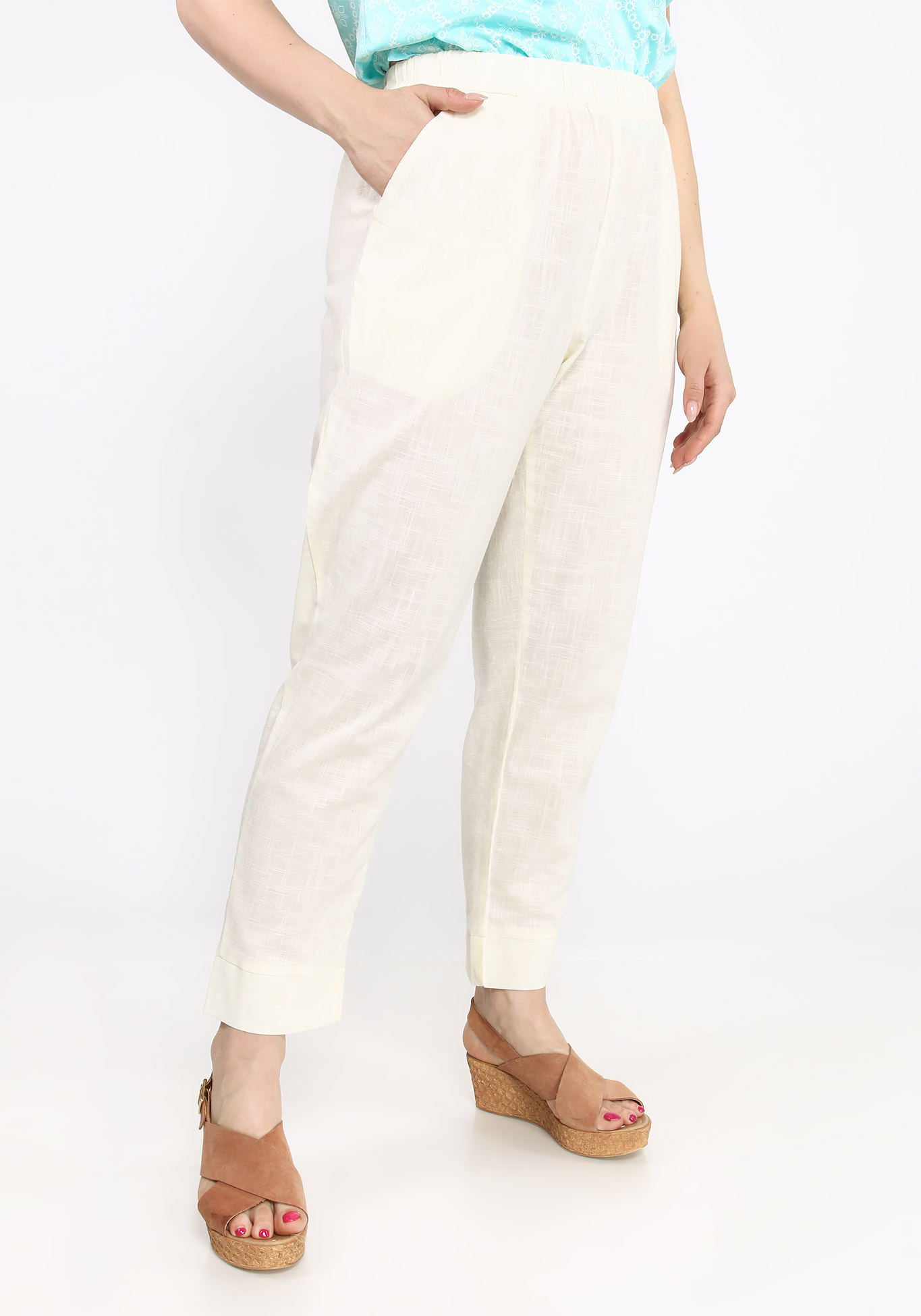 Брюки льняные на резинке