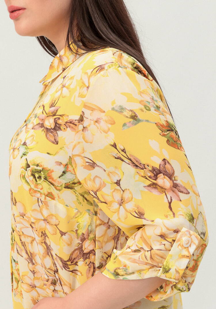 Рубашка удлинённая с цветочным принтом шир.  750, рис. 22