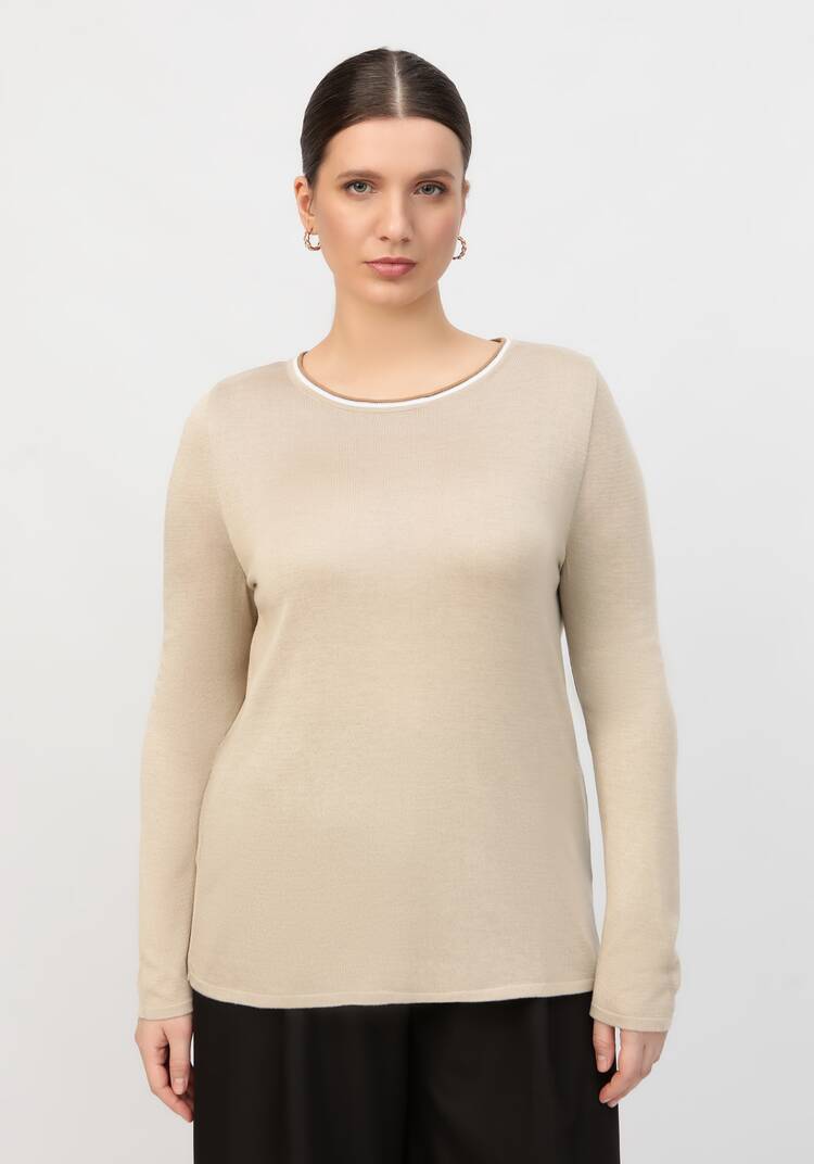 Джемпер с контрастной окантовкой горловины шир.  750, рис. 17