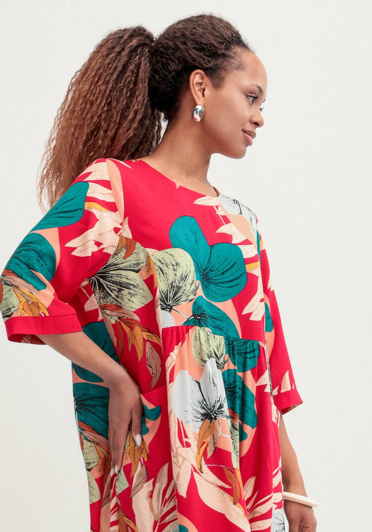 Платье из штапеля с тропическим принтом шир.  750, рис. 18